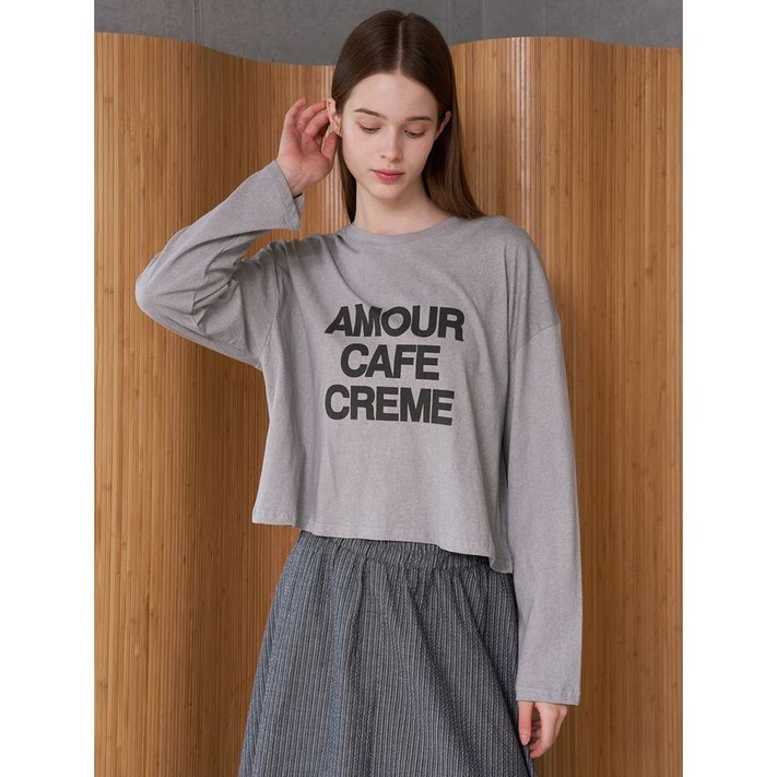 비엔엑스 라운드넥 레터링 긴팔 티셔츠 BX3TS008L0