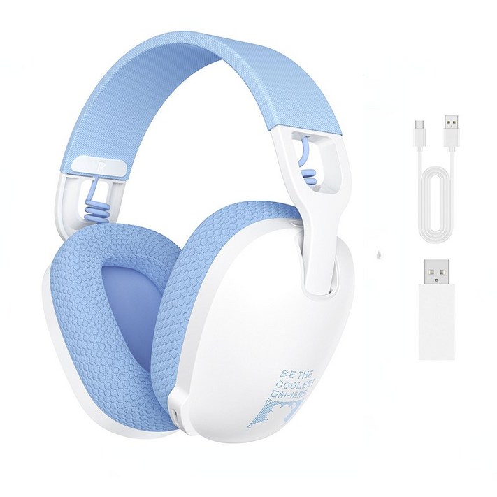 ONIKUMA B2 무선 게이밍 헤드셋 노이즈 캔슬링 블루투스 5.3 2.4GHz, 화이트