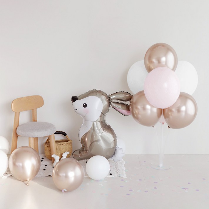 파티아일랜드 토끼호일풍선샴페인핑크풍선세트, 혼합색상, 1세트