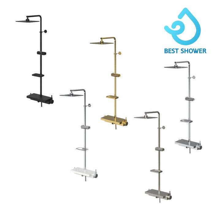 제이시엘 욕실 3홀 해바라기 레인샤워수전 5종 올블랙골드크롬화이트크롬니켈사틴 C1700 PLUS 샤워형