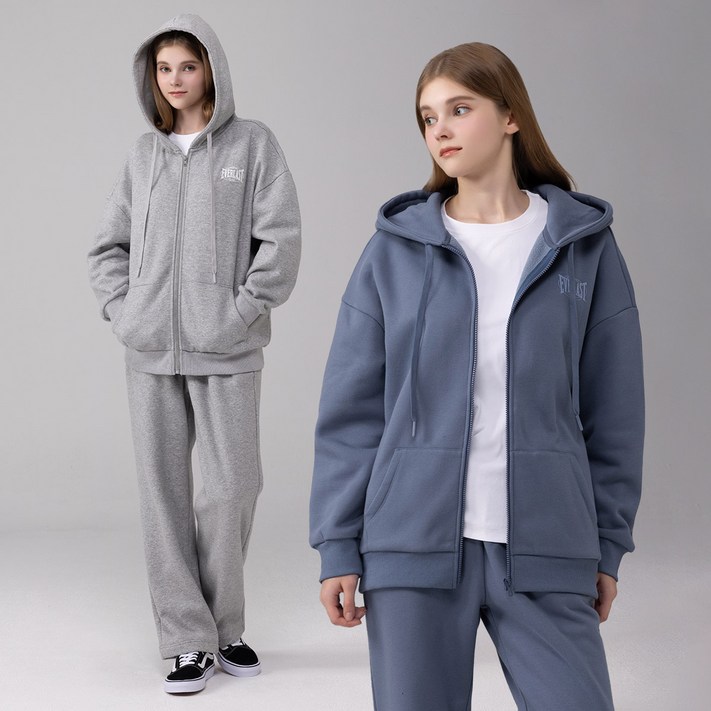 에버라스트 여성 기모 트레이닝복 세트 후드집업  일자팬츠