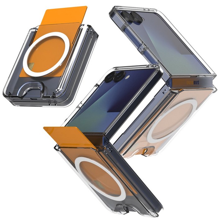 오엔이 초강력 자력 맥세이프 호환 클리어 투명 카드 하드 지플립 케이스