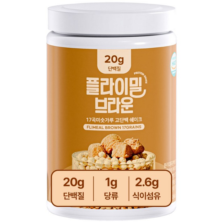 플라이밀 단백질 쉐이크 브라운 미숫가루맛 대용량, 630g, 1개 플라이밀 단백질 쉐이크 브라운 미숫가루맛 대용량, 630g, 1개