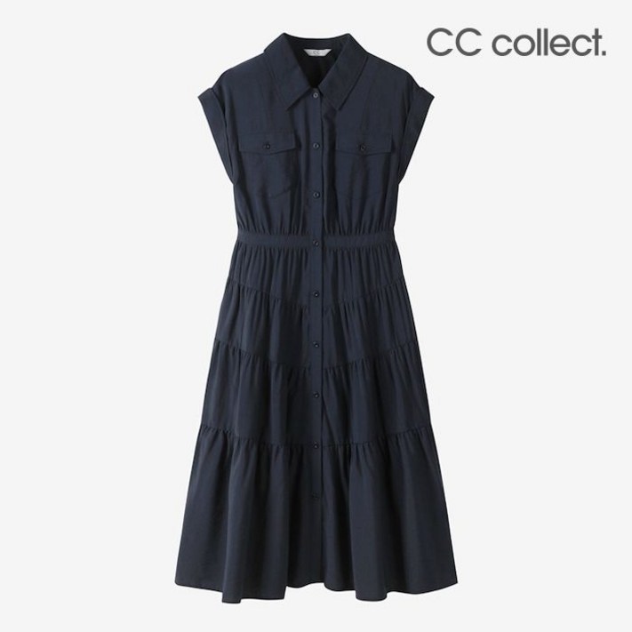 백화점 정품 CC콜렉트 원피스 아웃포켓 패널 셔츠 드레스 NYE252MSE137