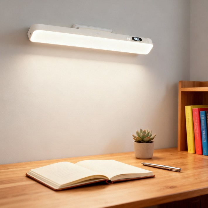 HUIJII 디지털 전력표시 무선 리모컨 탁상 스탠드 조명  간편부착 무타공 마그네틱 LED등 화장대 조명