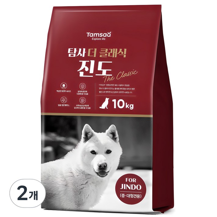 탐사 클래식 진도 사료, 10kg, 2개 탐사 클래식 진도 사료, 10kg, 2개