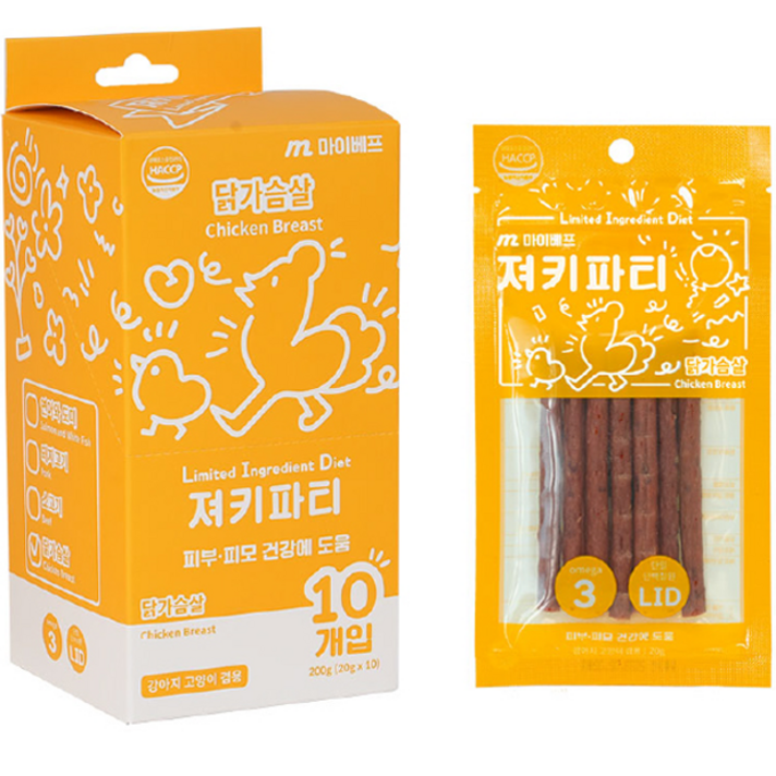 마이베프 L.I.D 져키파티 노즈워크, 닭가슴살, 20g x 10p