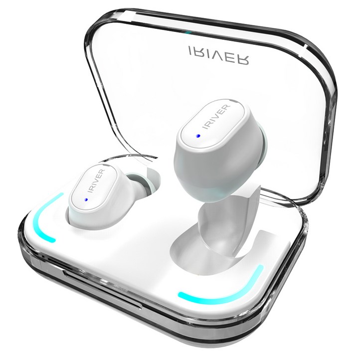 아이리버 블루투스 5.3 LED 충전케이스 무선이어폰, IHTSP31, 화이트