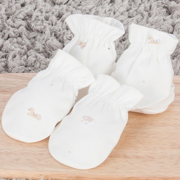 오가닉붐 신생아용 2026년 말띠 손싸개  발싸개 세트 사계절