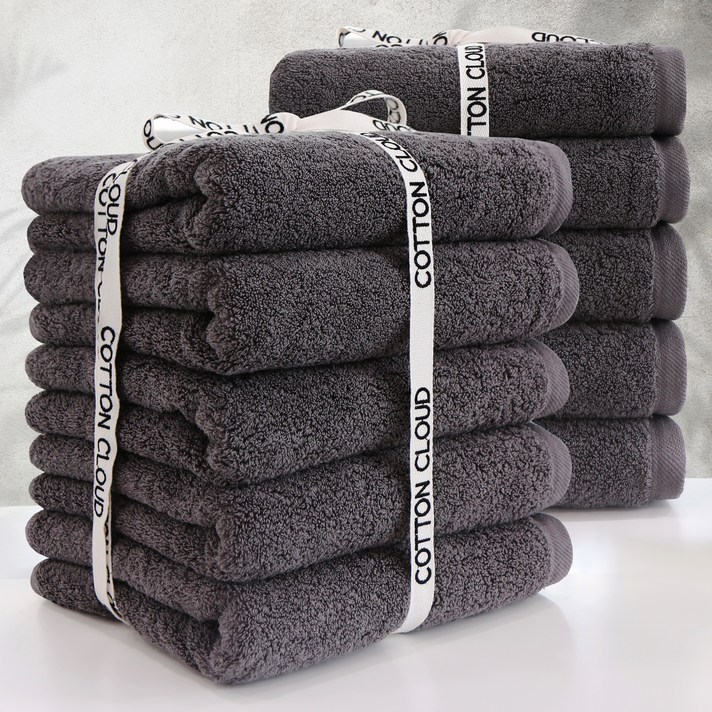 코튼클라우드 수건 220g 40수 면사, 딥그레이, 10개