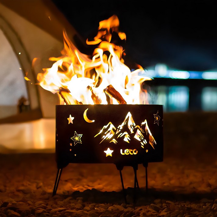 레토 캠핑 접이식 우드스토브 불멍 화롯대 캠핑용품, 1개