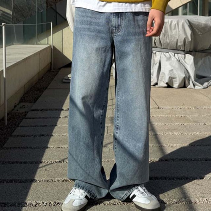 워시드 스트레이트 데님 팬츠 3 color