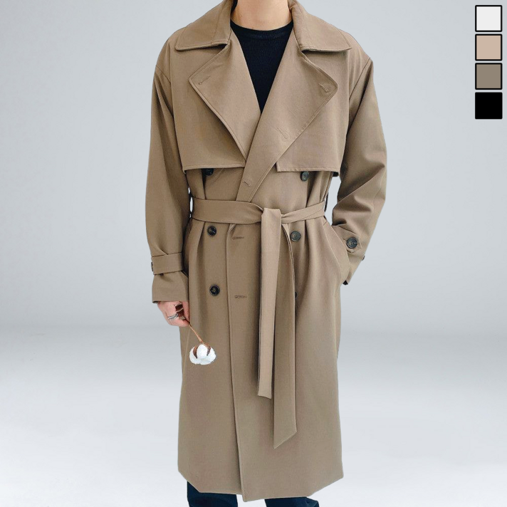 이브컴퍼니 오버핏 더블 롱 트렌치 코트 11281