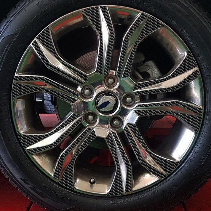 쌍용 G4렉스턴 20인치 카본블랙 자동차 휠 스티커, 1세트