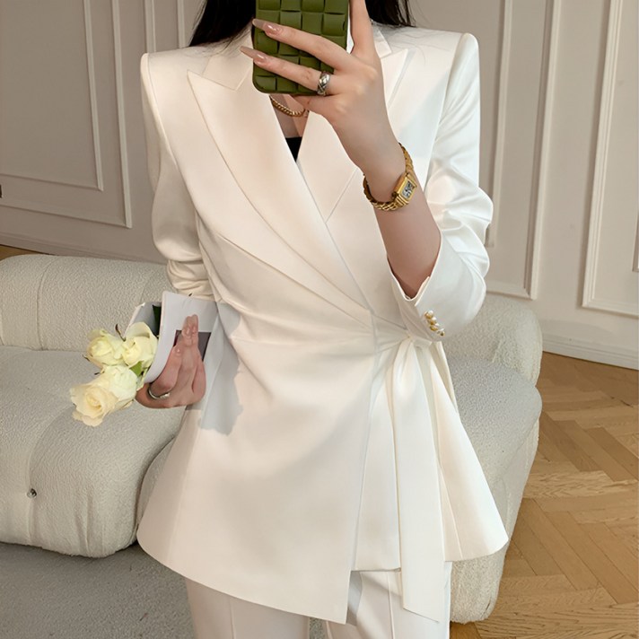 유위시 여성 정장세트 스트랩 자켓 셋업