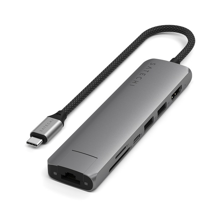 사테치 USB C타입 7in1 알루미늄 슬림 맥북 멀티 허브 이더넷 어댑터 사테치 USB C타입 7in1 알루미늄 슬림 맥북 멀티 허브 이더넷 어댑터