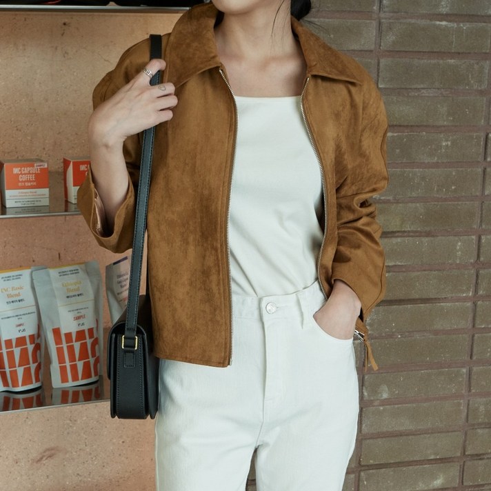 자체제작 버터 카라 스웨이드 숏 자켓