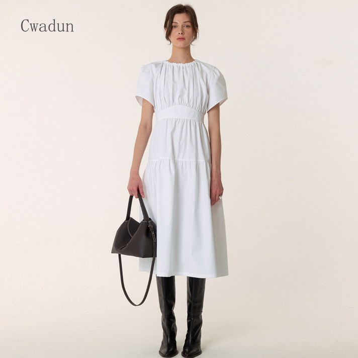 Cwadun 봄여름 허리 조임 슬림 A라인 원피스 여성 ML453