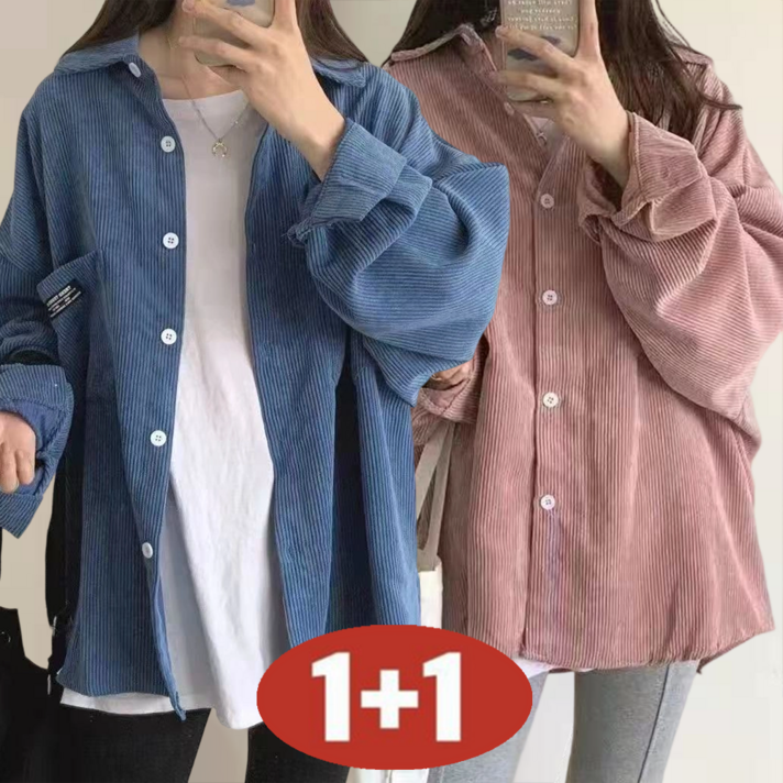 오스틱니 11 여성 봄 가을 봄가을 코듀로이 블라우스 셔츠 코르덴