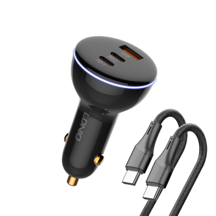 LDNIO 160W 고속 차량용 충전기 100W 케이블 포함 PD3.0 QC4.0 노트북 충전 3포트