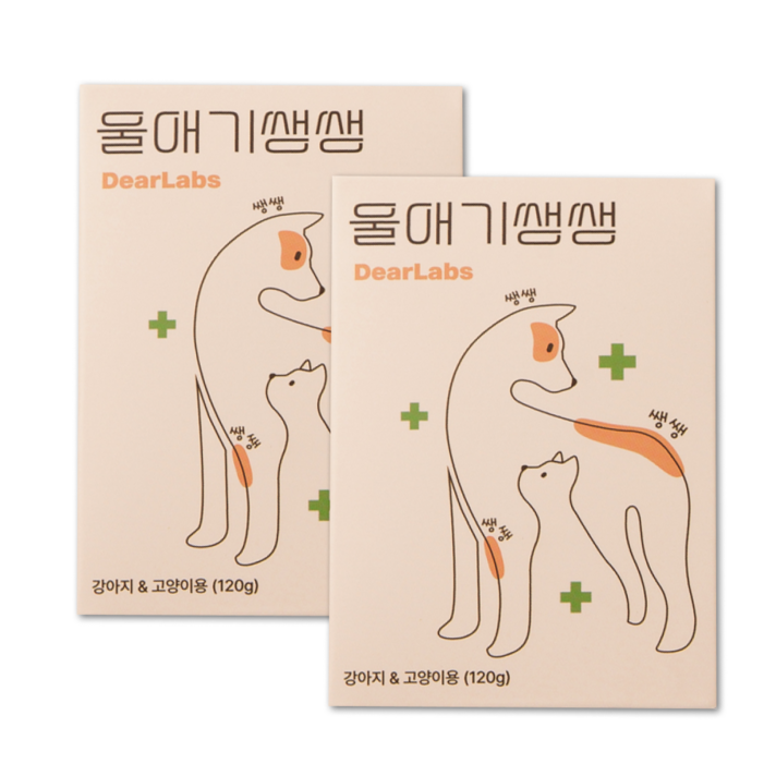 울애기쌩쌩 반려동물 종합영양제 눈 피부 관절 면역 장 케어, 60정, 종합영양제, 2개