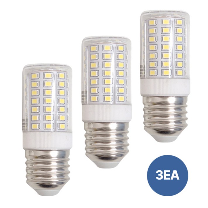 더쎈 LED 콘벌브 콘램프 옥수수전구 7W E26소켓, 3개, 주광색