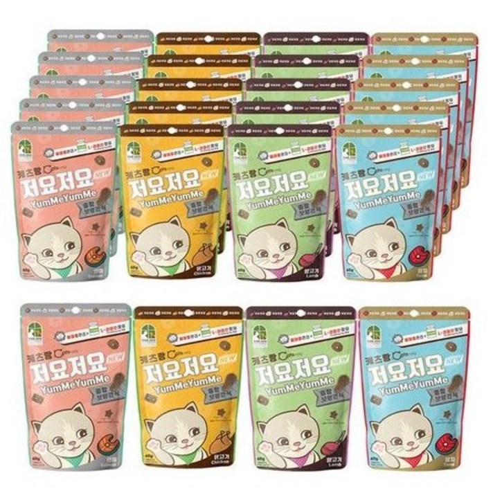 캐츠랑 저요저요 고양이 보양간식 4종 콤보 60g, 닭고기. 양고기. 연어. 참치, 60g, 4세트