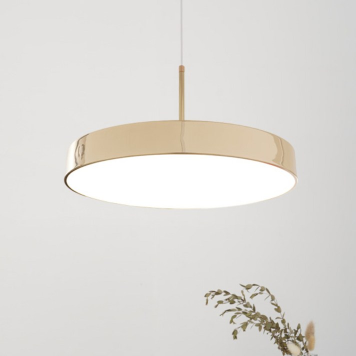 테리아 LED 원형 펜던트 조명 36W 주백색 주방 식탁등 카페조명, 골드
