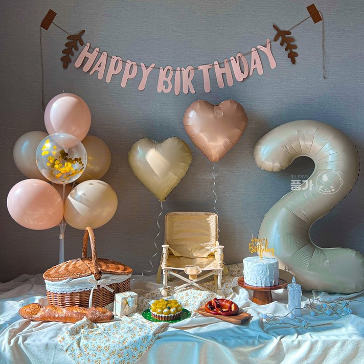 두돌생일상 아기 두돌 생일 풍선 세트 파티용품 두돌생일상 아기 두돌 생일 풍선 세트 파티용품