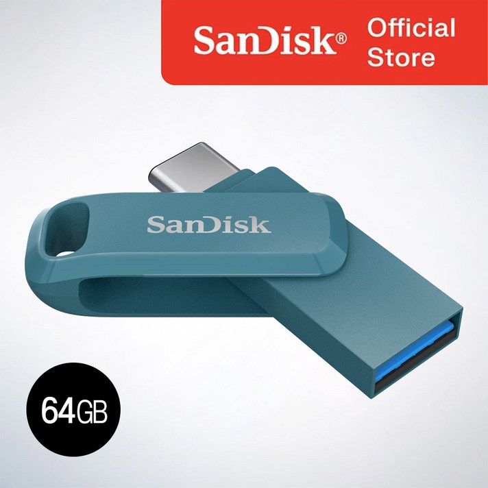 샌디스크코리아 공식인증정품   USB 메모리 Ultra Dual Go 울트라 듀얼 고 TypeC OTG  SDDDC3 64GB  나바지오블루