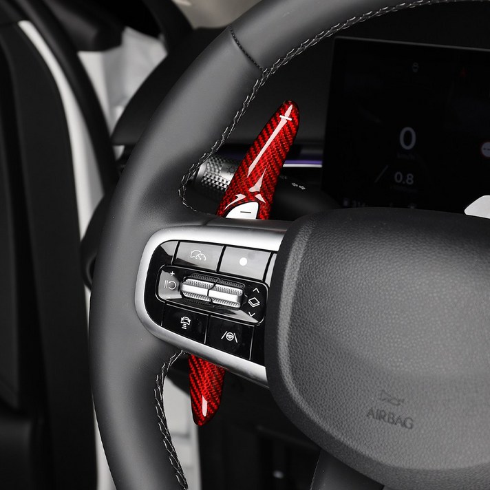 유투카 호환 G80 RG3 페이스리프트 튜닝 용품 리얼카본 패들쉬프트, 레드PE