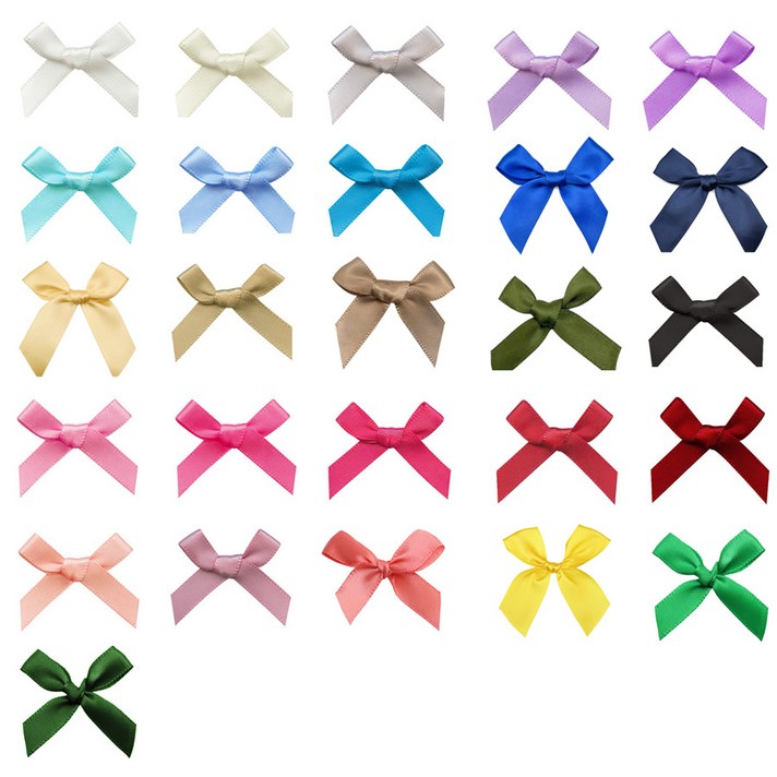 선물 포장 장식 미니 공단 완성 리본 완제품 26색상 4cm, 24번색상, 100개