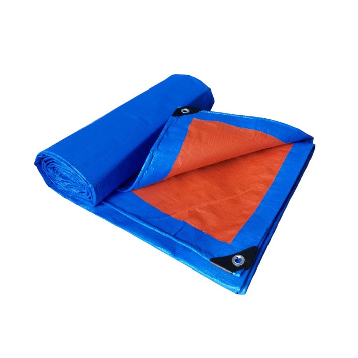 두꺼운 내마모 방수 천, 파란색과 주황색 PE 방수포 2M x 2M15M x 20M