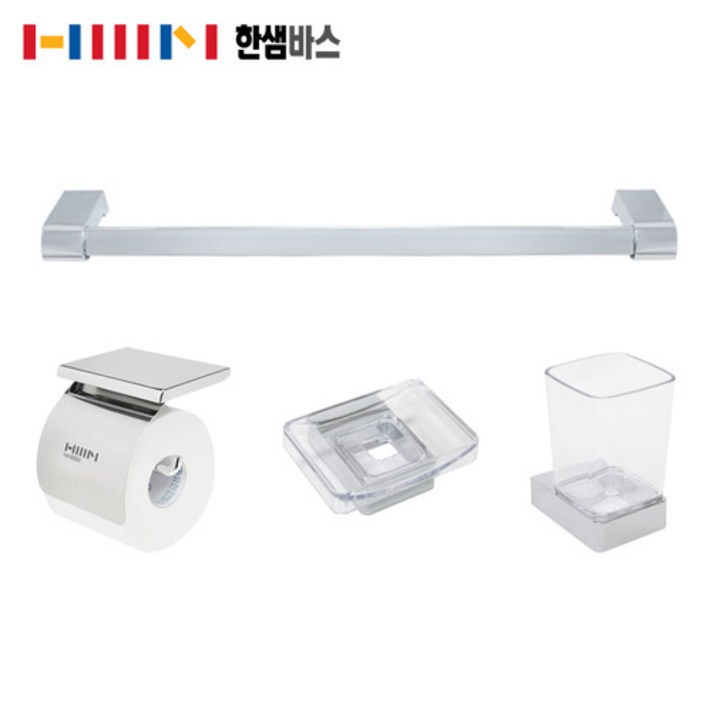 한샘 욕실 악세사리 4600 4품 크롬, 크롬, 1세트 한샘 욕실 악세사리 4600 4품 크롬, 크롬, 1세트