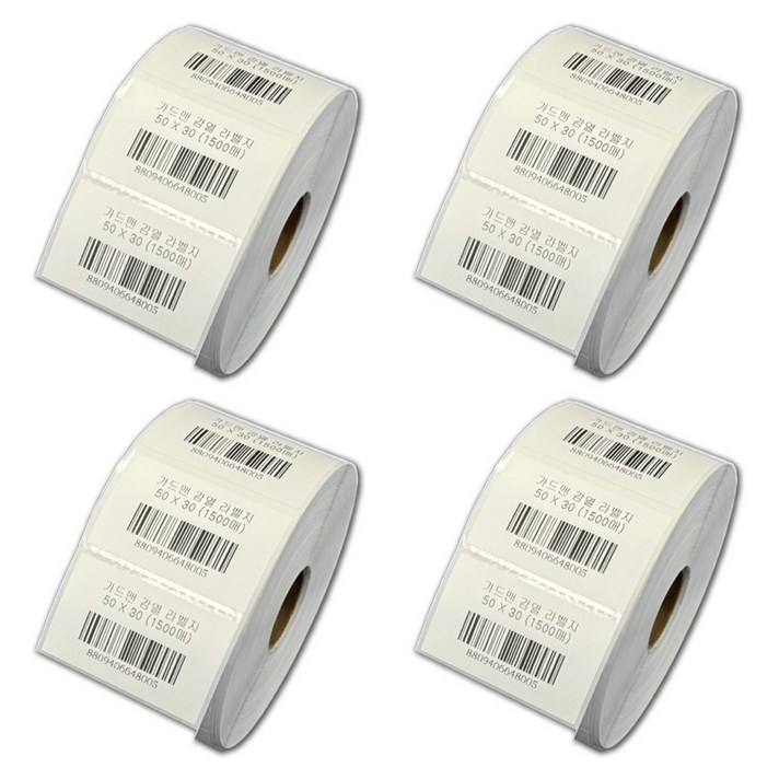 가드맨 감열라벨지 50mm X 30mm 1500매, 4롤 가드맨 감열라벨지 50mm X 30mm 1500매, 4롤