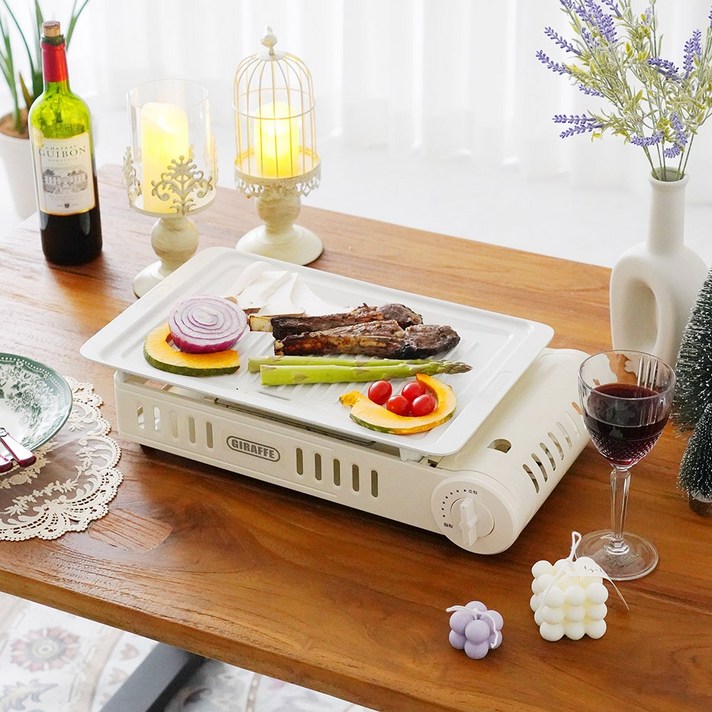 올인원 휴대용가스렌지 지라프 구이바다 아이보리 에디션 L