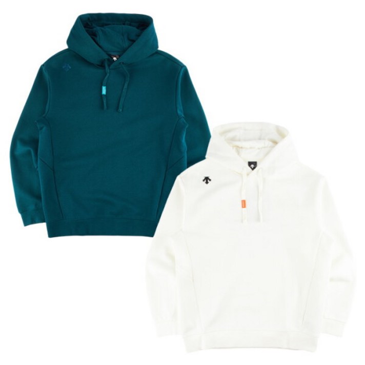 데상트 공용 오버핏 프렌치테리 그래픽 후드 티셔츠 SQ123UHD21