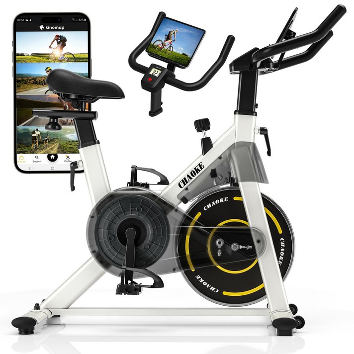 실내 자전거 운동기구 가정용 저소음 스핀 바이크 ZWIFT연동조립간단120분사용, 노랑, 520B