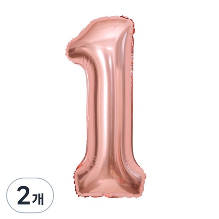 에스엠파티 2개입 100cm 대형 숫자풍선 1, 1개, 로즈골드2개입