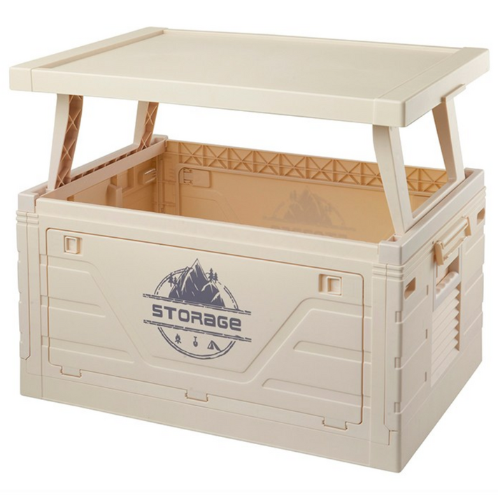 캠핑용 접이식 수납 상자 테이블형 폴딩박스, 1개, 1단, 테이블형아이보리대형