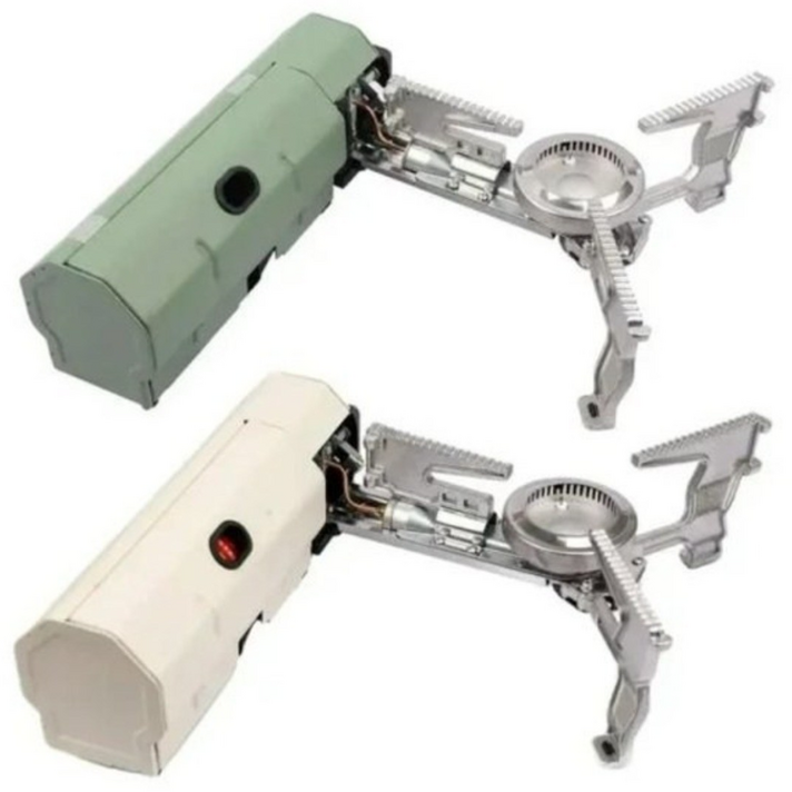 휴대용 캠핑 카세트 스토브 접이식 가스 버너 부탄 스토브 운반 가방 야외 전자 점화 장비, 1개