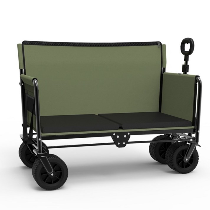 어반콘크리트 캠핑 접이식 의자 웨건, 벤치형 웨건 카키, 블랙, 아이보리, 1개, 접이식 의자 웨건 카키