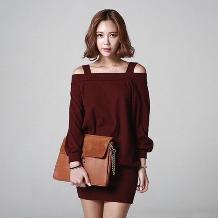 가오리 골지원피스