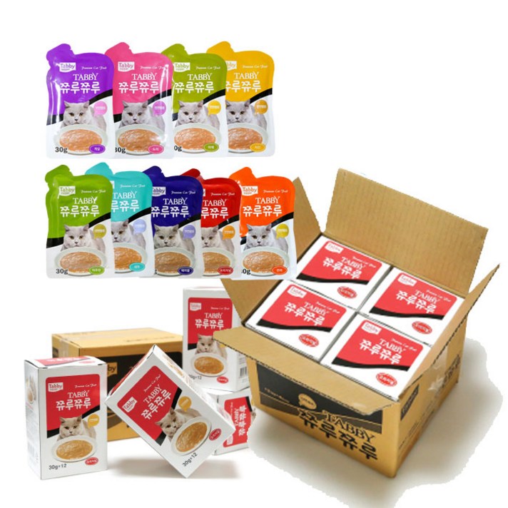 테비 쮸루쮸루 30g 48개 1박스 파우치, 새우, 30g, 48개