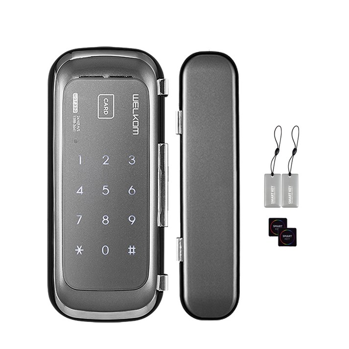 솔리티 양문유리문 전용 스마트 보조키 손잡이 없음 도어락