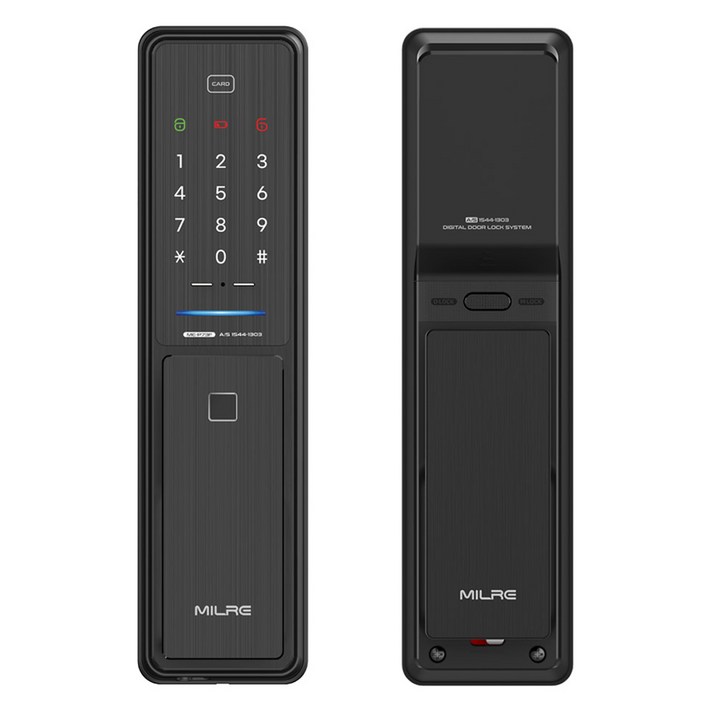 밀레시스텍 푸시풀 지문인식 스마트 도어락 블랙 ME-P73F, ME-P73F, 방문설치