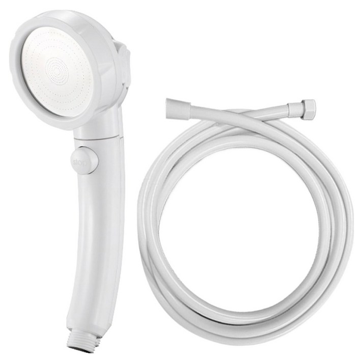 월드크린 퍼팩트 온오프 샤워기  물때방지 호스 2m 세트, 1개, 화이트