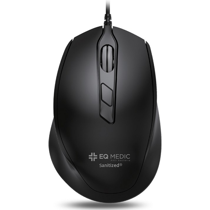 이큐메딕 항균 무소음 유선 마우스, SanitizeM3, 블랙