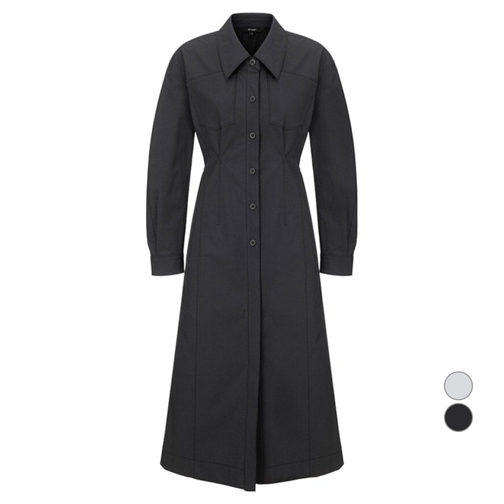 온앤온 여성용 스티치 포인트 셔츠형 원피스