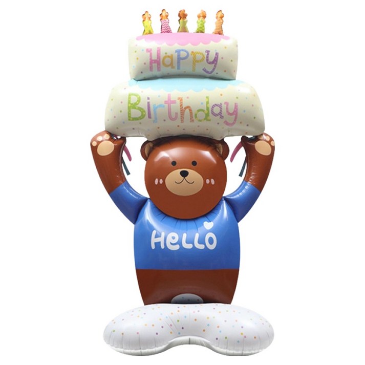 코히모 곰돌이 초대형 생일 파티 벌룬 은박 풍선 5W0450, 5개, 혼합색상